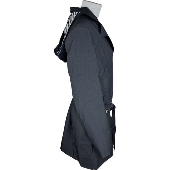 Dennis Basso Regular Water Resistant Trench Coat with Hood Black Large - Picture 10 of 14